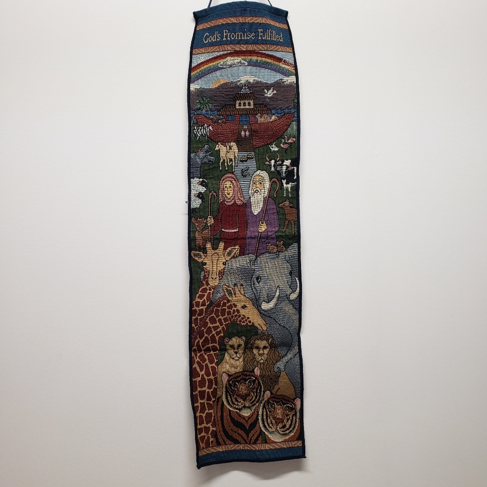 Noahs Ark God's Promise Fulfilled Tapestry Wall Hanging Scripture Biblical Decor